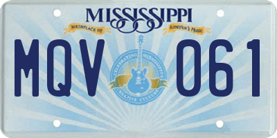 MS license plate MQV061