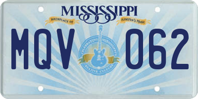MS license plate MQV062