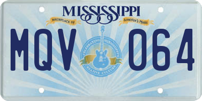 MS license plate MQV064