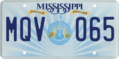 MS license plate MQV065