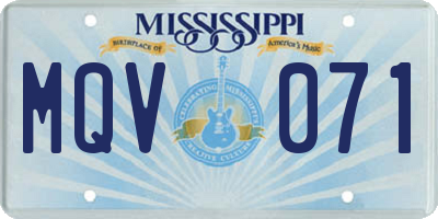 MS license plate MQV071