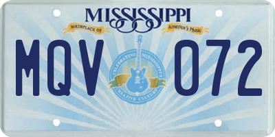 MS license plate MQV072
