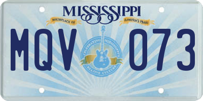 MS license plate MQV073
