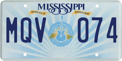 MS license plate MQV074