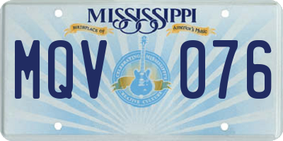 MS license plate MQV076