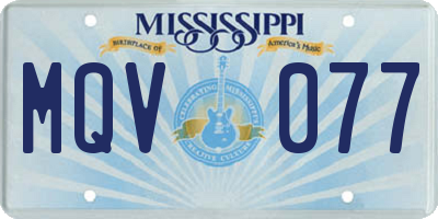 MS license plate MQV077