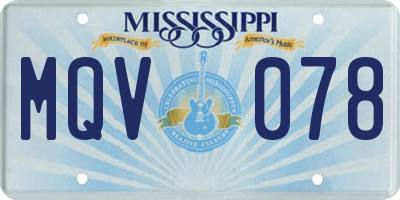 MS license plate MQV078