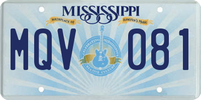 MS license plate MQV081