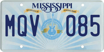 MS license plate MQV085
