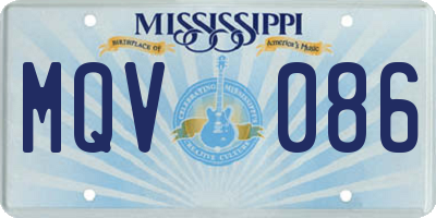 MS license plate MQV086