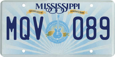 MS license plate MQV089