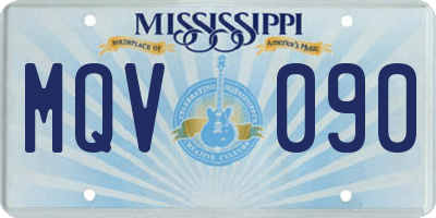 MS license plate MQV090