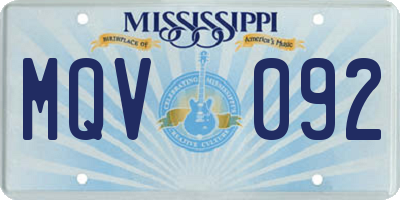 MS license plate MQV092