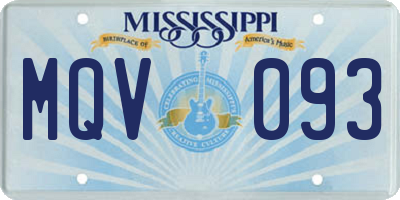 MS license plate MQV093
