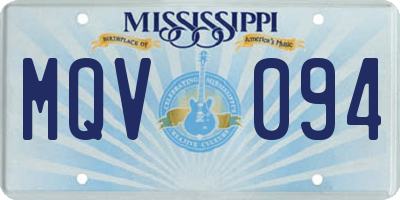 MS license plate MQV094