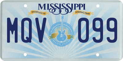 MS license plate MQV099