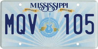 MS license plate MQV105