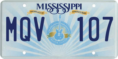 MS license plate MQV107