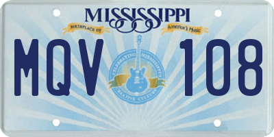 MS license plate MQV108