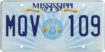 MS license plate MQV109