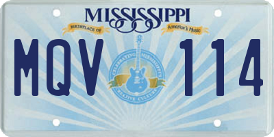 MS license plate MQV114