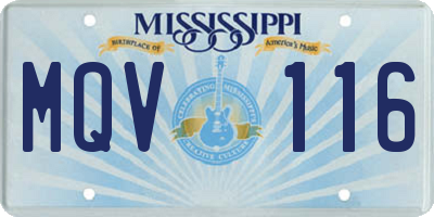 MS license plate MQV116