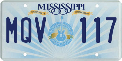 MS license plate MQV117