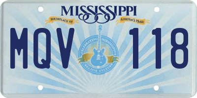 MS license plate MQV118