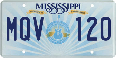 MS license plate MQV120