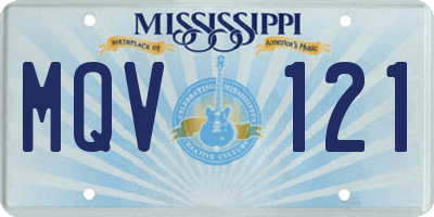 MS license plate MQV121