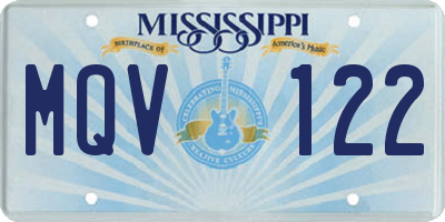 MS license plate MQV122