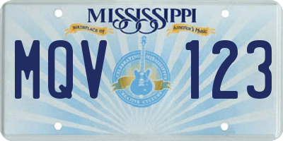 MS license plate MQV123