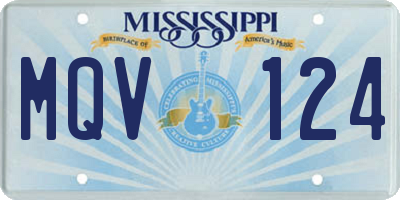 MS license plate MQV124