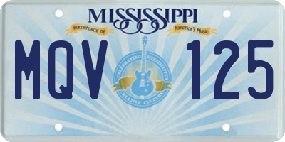 MS license plate MQV125