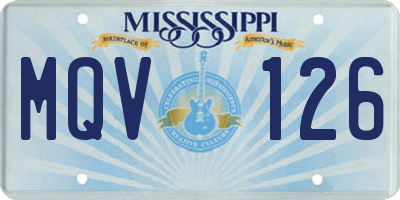 MS license plate MQV126