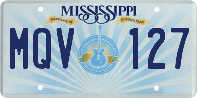 MS license plate MQV127