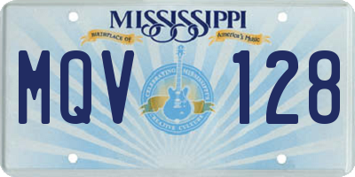 MS license plate MQV128