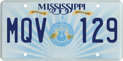 MS license plate MQV129
