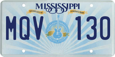MS license plate MQV130