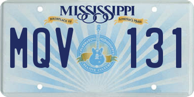 MS license plate MQV131