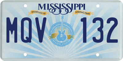 MS license plate MQV132