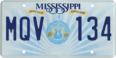 MS license plate MQV134