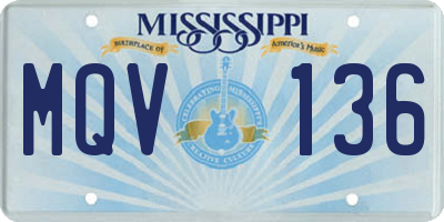 MS license plate MQV136