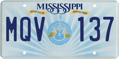 MS license plate MQV137