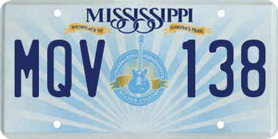 MS license plate MQV138