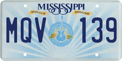 MS license plate MQV139