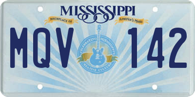 MS license plate MQV142