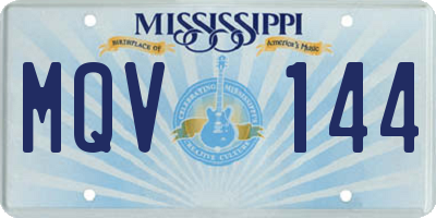 MS license plate MQV144