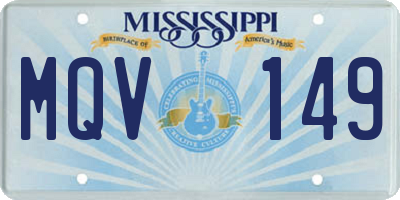 MS license plate MQV149