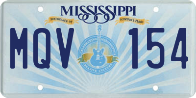 MS license plate MQV154
